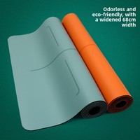 Maßgefertigte Yoga-Matte aus Naturkautschuk PU Rutschfest Premium-Qualität Pose-Ausrichtungslinien Extra-Breit 5mm Dick für Anfänger Überlegener Grip