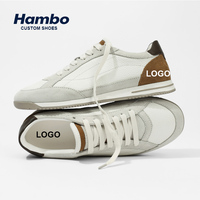Chaussures décontractées Hambo avec logo personnalisé, chaussures décontractées en cuir véritable avec logo personnalisé, chaussures de marche quotidiennes de haute qualité, 38-44
