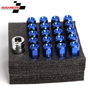 Écrous de roue M14x1.5 en alliage d'aluminium rouge, noir, bleu pour mise à niveau des roues, lot de 20 pièces - Product Image 2