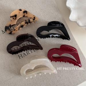 Pinces à cheveux en acétate de cellulose style français, rouge élégant, antidérapantes, pour femmes, pour coiffures mi-hautes ou entièrement relevées, en stock - Product Image 2