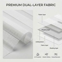 Stores Zébrés Intérieurs Motorisés Intelligents avec Télécommande Vocale, en Polyester Imperméable, Sur Mesure, Protection UV et Isolation Thermique