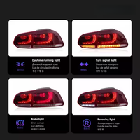 Luces Traseras LED para Automóviles, Lámpara Trasera con DRL+Freno+Reversa+Intermitentes para VW GOLF 6 R20 2010-2013