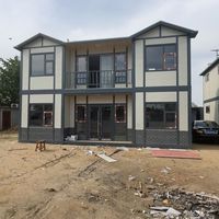 Casa contenedor prefabricada modular de dos pisos desmontable para microfamilias, casa contenedor desmontable, villa prefabricada