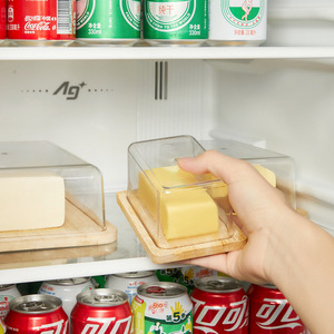 Butter Dish Rectangular Bamboo Container With Lid Airtight Food <b>Storage</b> Box For <b>Kitchen</b> Use - Product Image 3