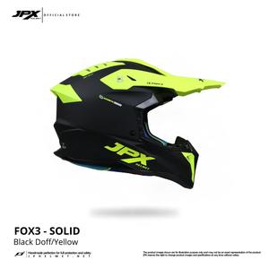 Casco de Motocross JPX Fox3 con Correa Magnética en Negro Sólido y Amarillo Doff, Combina un Estilo Elegante con una Sujeción Magnética Segura. - Product Image 2