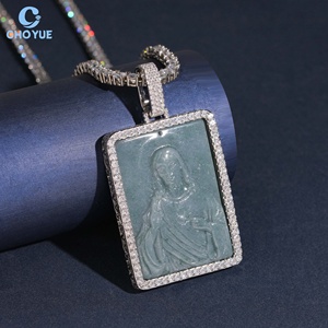 Custom Iced Religious Brilliant Cut Moissanite Claw Setting Pendant 925 Silver 18K Gold Plated Square Charm Hip Hop Unisex Gift - Product Image 4