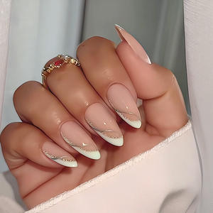 Faux <span class=keywords><strong>ongles</strong></span> à presser dégradés <span class=keywords><strong>rouge</strong></span> bordeaux, pré-fabriqués pour l'automne et l'hiver, avec autocollants amovibles pour une manucure de qualité salon - Product Image 1