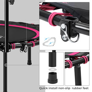 SONGMICS 40\" Adjustable Indoor/Outdoor Fitness Rebounder Mini <strong>Trampoline</strong> Foam Handle <strong>for</strong> Adults Workout Equipment <strong>for</strong> Men Women - Product Image 4