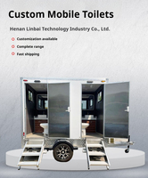 Remorque de Salle de Bain Mobile de Luxe pour l'Extérieur - Toilettes Portables Tout-en-un avec WC, Douche et Vasque pour Événements