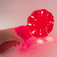 Cône de signalisation routière en plastique avec lumière d'avertissement LED clignotante, haute visibilité, sécurité routière d'urgence, barricade alimentée par batterie, protection IP33