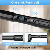 YIJIALE Service OEM flexible, tringle à rideau télescopique à tension rapide en un clic, gris foncé, 1-3,1 m, 32 mm, pour porte de balcon