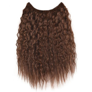 27 # pieza de peluca permanente de maíz de <span class=keywords><strong>pelo</strong></span> mixto marrón claro, pieza de extensión de peluca en forma de U, pieza de extensión de Peluca de una pieza - Product Image 3