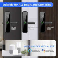 Cerradura Inteligente Tuya WiFi con Huella Digital y Contraseña para Apartamentos, Casas y Habitaciones, Cerraduras Inteligentes de Seguridad TTlock para Puertas de Madera