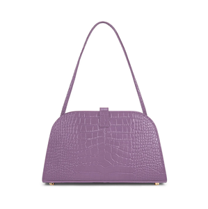 2024 Fall Latest Elegant <strong>Lilac</strong> Croc Embossed Leather Shoulder <strong>Bag</strong> for Ladies Handbag Calf Skin Underarm <strong>Bag</strong> with Metal Closure - Product Image 3