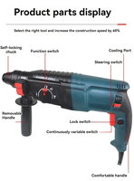 Marteau perforateur rotatif électrique filaire TGS de haute qualité 26 mm 110 V 220 V SDS Plus, outils électriques robustes