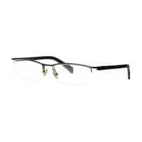 Montura Óptica Rectangular Personalizada de Acetato, Diseño Semi-Sin Montura, Patrón Geométrico, Montura de Gafas Clásica, Elegante y Ejecutiva
