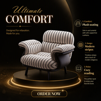 Fauteuil de loisirs moderne de haute qualité à une place, structure noire, pour salon, chambre, canapé confortable, écologique, durable, utilisation hôtelière