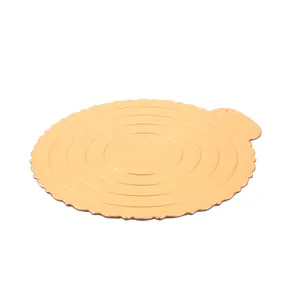 Venta al por mayor de Mousse de postre de Multi tamaño de encaje redondo papel de oro pastel bandeja