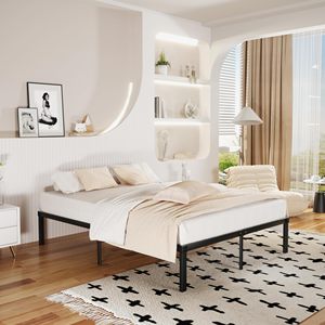WEKIS Residential Project Metal <b>Platform</b> Twin <b>Bed</b> <b>Frame</b> Modern Queen King Size Iron Double Steel Slats Metal <b>Bed</b> - Product Image 2