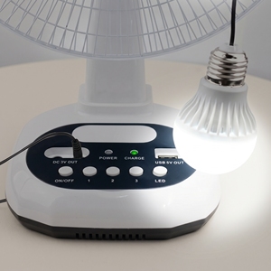 Foreign Trade Explosions 12-Inch USB Solar Desk Fan With <b>Lamp</b> 10W <b>Charging</b> Head L8052 Compact Design 200x340x520mm Dimensi - Product Image 5