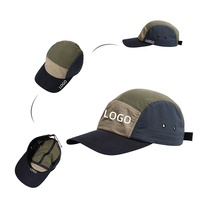Usine Personnalisé conception 5 panneau casquette de baseball À Séchage Rapide Étanche Nylon Camp Chapeau de Course en plein air cap Chapeau