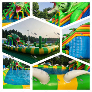 Parc aquatique gonflable commercial Crocodile avec toboggan et piscine, parc aquatique gonflable mobile et portable pour adultes, idéal pour la cour arrière et les centres de villégiature - Product Image 5