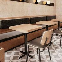 Meubles de restaurant modernes en panneaux de bois pour hôtel, centre commercial, café, tables et chaises de salle à manger