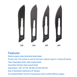 ใบมีดผ่าตัดทางทันตกรรมคุณภาพสูง ผลิตจากเหล็กกล้าคาร์บอน ได้รับการรับรองมาตรฐาน CE ปลอดเชื้อ สำหรับใช้ทางการแพทย์ - Product Image 3