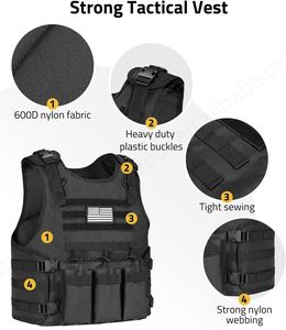 Chaleco táctico CVLIFE para hombre, sistema ajustable y de liberación rápida, chaleco extraíble para accesorios de caza al aire libre - Product Image 5