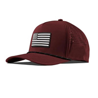 Casquette de baseball à 6 panneaux en polyester et caoutchouc, perforée au laser, respirante, résistante aux UV, pour homme