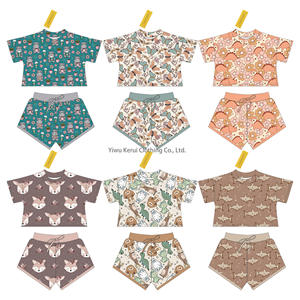 Kerui Hot Sale 2pcs Set For Baby <strong>Boys</strong> Cotton Tops Shorts Set With Fashionable Summer Cartoon Animal Printing Outfit - Product Image 5