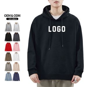 เสื้อฮู้ดดี้ผู้ชายทรงโอเวอร์ไซส์ ผ้าคอตตอนหนานุ่ม คุณภาพสูง สีสันหลากหลาย สไตล์สตรีทแวร์ ขายส่งปี 2025 - Product Image 1