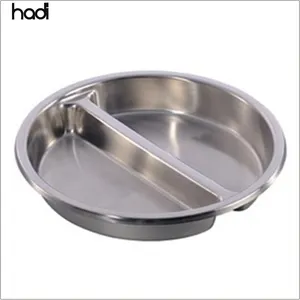 Guangzhou HADI cheap restaurant equipment kitchen water heater pan stainless steel dividers round chafing dish insert pans