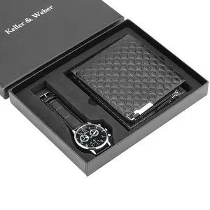 뜨거운 판매 간단한 콤보 시계 + 지갑 2 1 저렴한 선물 세트 남자 선물 세트 2020 남성 선물 세트 절묘한