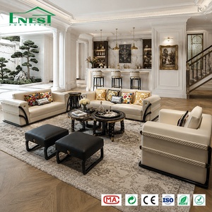 Ensemble de canapés <span class=keywords><strong>Chesterfield</strong></span> en <span class=keywords><strong>cuir</strong></span> véritable de qualité supérieure 1+2+3 places pour salon, villa, hôtel - Solution de mobilier de luxe tout-en-un - Product Image 5