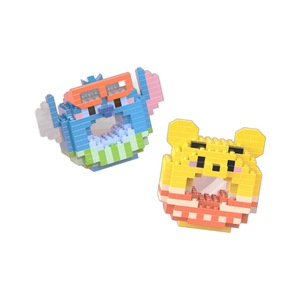 Set blok bangunan Mini DIY miniatur kartun karakter saku Monster Stinging tangan berlian Mini mainan bata gaya donat - Product Image 5