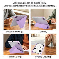 Étui pour iPad à texture ondulée rigide, style origami, pour l'école, le bureau, les affaires, avec coussin d'air antichoc, support portrait