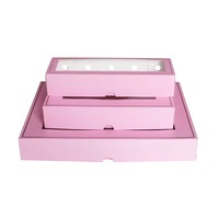 Scatola Personalizzata per Confezionamento di Torte, Pasticcini, Caramelle, Cioccolatini e Macaron, Scatola Regalo in Carta Laminata con Finestra Trasparente in Plastica