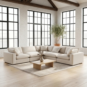 Conjunto Seccional Modular Reversible en Forma de L con Cubierta de Tela, Respaldo Acolchado y Función de Sofá Cama, Apto para Muebles del Hogar - Product Image 2