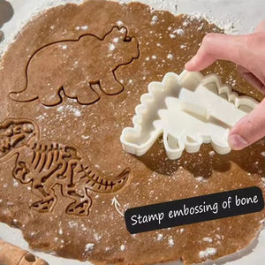 Cortador/Estampador de Galletas de Dinosaurio de Plástico Ecológico, Molde para Hornear DIY para Fondant, Juego de 3 - Product Image 2