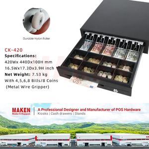 Caja Registradora Clásica con Ruedas <span class=keywords><strong>CK</strong></span>-420 MAKEN, Negra, con 5 Compartimentos para Billetes y 8 para Monedas - Product Image 2