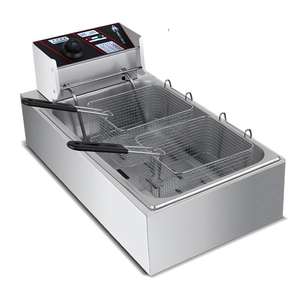 <span class=keywords><strong>Friteuse</strong></span> électrique <span class=keywords><strong>professionnelle</strong></span> 12L à cuve unique avec deux paniers, idéale pour poulet et Oden - Product Image 6