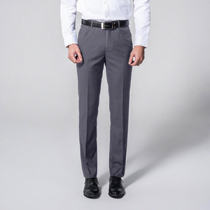 Pantalones de Traje Casuales para Hombre, Ajustados, Impermeables, Elásticos, de Tela Suave de Mezcla de Algodón, Cintura Media, Cierre de Cremallera, Venta al Por Mayor - Product Image 5