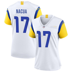 2024, camiseta de fútbol americano personalizada de Los Ángeles para mujer, ropa deportiva para jóvenes con logotipos bordados, uniformes de manga corta - Product Image 5