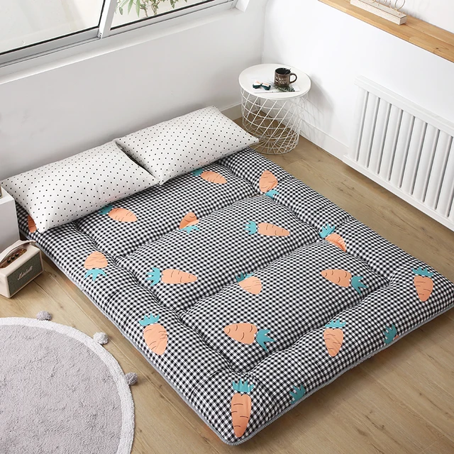  XHHBS Colchón de suelo japonés grueso, colchoneta plegable para  dormir, colchón de futón de tatami, cuna acolchada, cama enrollable,  dormitorio de invitados y campamento (color verde, tamaño: matrimonial) :  Hogar y