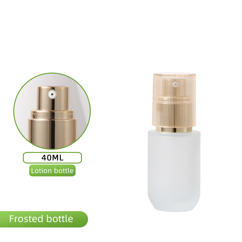 Tête de lotion or givré 40 ml + couvercle jaune translucide rayé