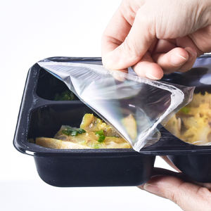 desechable de plástico con película de sellado, contenedor de comida de color blanco - Product Image 3