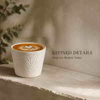Ensemble tasse et soucoupe en céramique moderne à motif pierre émaillée pour service de barista de café, programmes de marque privée, acheteurs en gros