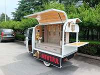 Tricycle de cuisine mobile pour restauration rapide, remorque de vente ambulante, chariot de vente de boissons Boba Tea - Acier inoxydable, capacité de 200 unités