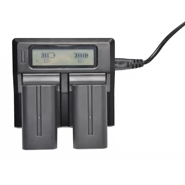 Xách tay USB DC máy ảnh kỹ thuật số Battery Charger Dual Channel LCD Đối với Sony Fuji Canon ngắn SLE Power Charger